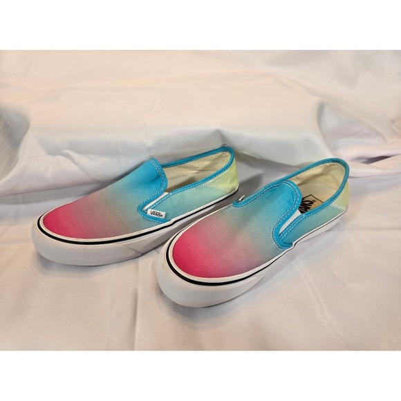 Vans Slip On Ultracush Fade Pink Blue Casual Skate Shoes Women's 8.5 / Mens 7 - Picture 2 of 6